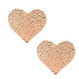 Neva Nude Champagne Showers Sequin I Heart U Nipztix Pasties Nipple Covers for Festivals, Raves, Parties, Lingerie and More, Medical Grade Adhesive, Waterproof and Sweatproof, Made in USA