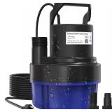 QIOMALA 1 HP Sump Pump Submersible, 3200 GPH Utility Pump Portable Transfer Electric Water Pumps with 25 FT Cord for Swimming Pool Draining, Garden, Basement, Flood, Hot Tub, Blue