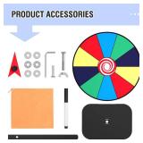 Retbtnm 8 Inch Prize Wheel Spinner with Stand, Dry Erase Spinning Wheel for Prizes with Marker and Cloth Used for Wiping, Spin The Wheel Game for Home Parties, Trade Shows & Classroom Activities