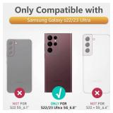Case for Samsung Galaxy S23 Ultra: Military Grade Drop Proof Protection Rugged Protective S22 Ultra 5G Phone Cover with Built-in Kickstand & Slide - Shockproof TPU Shell Matte Textured Bumper-Purple