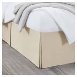 Nestl Cream Bed Skirt Queen Size - Queen Bed Skirt 14 Inch Drop - Brushed Microfiber - Hotel Quality Pleated Bed Skirt - Shrinkage & Fade Resistant