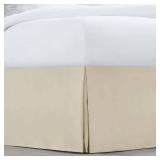 Nestl Cream Bed Skirt Queen Size - Queen Bed Skirt 14 Inch Drop - Brushed Microfiber - Hotel Quality Pleated Bed Skirt - Shrinkage & Fade Resistant