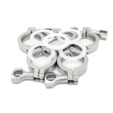 QiiMii Stainless Steel 304 Single Pin Heavy Duty Tri Clamp with Wing Nut for Ferrule TC 1.5 with 1 pc Silicone Gasket (5 Pack)
