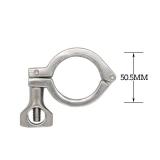 QiiMii Stainless Steel 304 Single Pin Heavy Duty Tri Clamp with Wing Nut for Ferrule TC 1.5 with 1 pc Silicone Gasket (5 Pack)