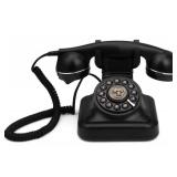 Retro Rotary Dial Telephone, Old Fashioned Landline Phones with Classic Metal Bell, 1960s Vintage Wire Telephone, Classic Black Corded Phone Redial Function for Home Office