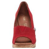TOMS womens Classic Espadrille Wedge Sandal, Red Crosshatch Jacquard, 8.5 US - Retail: $51