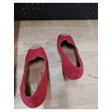 TOMS womens Classic Espadrille Wedge Sandal, Red Crosshatch Jacquard, 8.5 US - Retail: $51