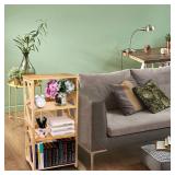 Hedume Bookcase, 3-Tier Open Shelf Bookcase, Small Bamboo Bookshelf, Bamboo Natural Shelving, Book Organizer Storage Open Shelf Rack, Display Shelves for Bedroom, Living Room, Office, Bathroom - Retai