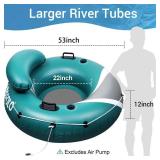 River Tubes for Floating Heavy Duty, Pool Float Adult, 53\ Inflatable Float Tube for Beach Lake Rafting, River Floats with Mesh Bottom - Retail: $40in