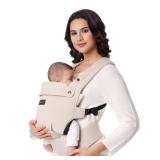 Momcozy Baby Carrier - Ergonomic, Cozy and Lightweight Carrier for 7-44lbs, Effortless to Put On, Ideal for Hands-Free Parenting, Enhanced Lumbar Support, Purehug for Infant to Toddler, Khaki - Retail