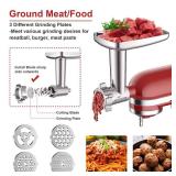 Meat Grinder and Cheese Grater Attachment for KitchenAid Stand Mixer, Slicer Shredder and Meat Grinder with Sausage Stuffer, 2 Pcs for Kitchen Aid Accessories and Attachments - Retail: $80