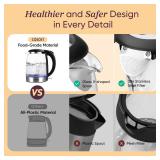 Cosori Electric Kettle, No Plastic Filter and Spout, 1.8Qt Tea Kettle and Hot Water Boiler For Coffee and Tea, Water Heater and Teapot, Automatic Shut Off, Borosilicate glass, Black, 1500W - Retail: $