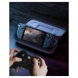 JSAUX Carrying Case Compatible with Steam DeckSteam Deck OLED, Protective Hard Shell Carry Case Built-in Charger Storage, Portable Travel Carrying Case for Steam Deck Console and Accessories - BG0102 
