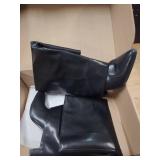 Modatope Knee High Black Boots for Women Black Fold Over Knee High Boots Chunky Heel Pointed Toe Long Boots Zipper Tall Black Boot Size 8.5 - Retail: $70
