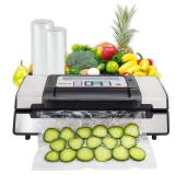 Nesco Deluxe Food VS-12 Vacuum Sealer, 130 Watts, Kit Bags and Viewing Lid, Compact, Silver - Retail: $129