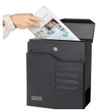 Large Mailbox Wall Mount with Lock, Decaller Modern Mailboxes for Outside, Black, 14.4\ x 13\in x 4.2\in - Retail: $51in