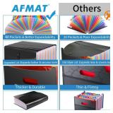 AFMAT AF01 Accordian File Organizer, 60 Pockets Large Expanding File Folder Organizer with Blank Labels, LetterA4 Size Accordion Files Organizers Expandable for Receipt, Bill, Tax, Legal - Retail: $26