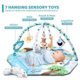Baby Gym Play Mat, 8-in-1 Tummy Time Mat and Ball Pit with 6 Toys, Washable Baby Activity Play Mat for Visual, Hearing, Sensory, Motor Development, Baby Toys Gift for Toddler Infant 0-3-6-9-12 Months 