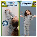 Child Safety Door Knob Cover (4 Pack) Hard-to-Remove Dual-Lock Door Handle Covers for Kids - Reusable Baby Proof Door Knob Locks - Installs Easily, No Tools Needed (White) - Retail: $10