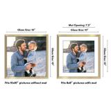 Americanflat 10x10 Picture Frame with Shatter-Resistant Glass - Use as 8x8 Frame with Mat or Display 10x10 Photo Without Mat - Streamline Collection - Square Frames for Tabletop or Wall - Gold - Retai