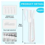 120 Pcs Adjustable Curtain Hooks Curtain Pleat Hooks Plastic Pinch Pleat Curtain Hooks Clips Ratchet System Pinch Pleated Curtain Drapery Pin Hook for Window Curtain Door Curtain Shower Curtain - Reta