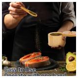 Loscarol 1Pcs Bamboo Salt Cellar Spice Box with Magnetic Swivel Lid and Spoon, Bamboo Storage Box Salt Container to Storage Pepper, Table Salt, Gourmet Salts, Spice, 6 oz