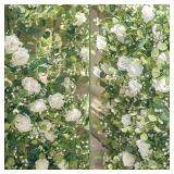 Annafts Whimsy 5.91FT Artificial Eucalyptus Garland with Flowers, Fake Flower Rose Gypsophila, Faux Floral Greenery Garland for Wedding Spring Home Party Craft Art Table Runner Decor