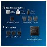 Norelco Philips Multigroom 3000 Series, All-in-One Trimmer, 13 Piece Menfts, Grooming Kit for Beard, face, Nose, and Ear Hair Trimmer and Hair Clipper - NO Blade Oil Needed, MG374040 - Retail: $20