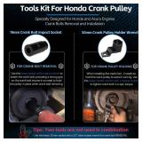 For Honda Crank Pulley Tool 19mm Harmonic Balancer Socket and 50mm Crankshaft Crank Pulley Wrench Holder Removal Holding Spanner Kit For Acura and Honda Engines, Deep Counter-Weighted Socket Tools - R