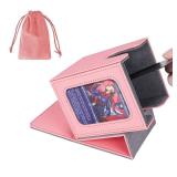AFIING MTG Deck Box for Commander Display,Card Deck Box Fits 100 Double Sleeved Cards, Magic Commander TCG Card Storage Box with 2 Dividers,Drawstring Bag and 1 Toploader(Pinkgrey) - Retail: $14