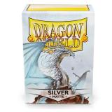 Dragon Shield | Standard Size Card Matte Sleeves | 100 CT - Smooth and Tough Premium TCG Sleeves | Compatible with Pokemon, Flesh and Blood, One Piece and Magic The Gathering | Silver - Matte - Retail