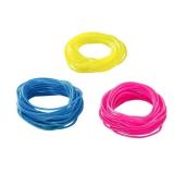50 Pcs Silicone Jelly Bracelets Assorted Colors Neon Retro Bands for 80s Party Favors for Women Girls Kids (Black, Purple, Pink, Yellow, Blue) - Retail: $9