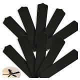 Lineshading 10Pcs Replacement Fan Blades for 42 52 Ceiling Fan Waterproof Weatherproof Fan Blades Replacement for Broken Substitution Replacing Indoor Outdoor Summer(Black,42 Inch) - Retail: $59