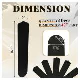 Lineshading 10Pcs Replacement Fan Blades for 42 52 Ceiling Fan Waterproof Weatherproof Fan Blades Replacement for Broken Substitution Replacing Indoor Outdoor Summer(Black,42 Inch) - Retail: $59
