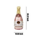 HORUIUS Champagne Bottle Balloons Champagne Glass Balloon Mylar Foil Balloons Birthday Engagement Bachelorette Party Bridal Shower Wedding Celebration Anniversary Decorations 4PCS - Retail: $7
