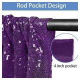 Hahuho Purple Sequin Backdrop Curtain, 2PCS 2FTx8FT Glitter Backdrop Curtain for Parties, Christmas, Wedding, Party Decoration?2 Panels, 2FT x 8FT, Purple - Retail: $20