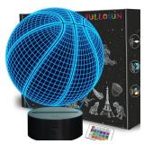 FULLOSUN Basketball 3D Night Light Birthday Gift Lamp, Light Up Basketball Gifts 3D Illusion Lamp with Remote Control 16 Colors Changing Sport Fan Room Decoration Boy Girl Room Idea - Retail: $17