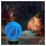 FULLOSUN Basketball 3D Night Light Birthday Gift Lamp, Light Up Basketball Gifts 3D Illusion Lamp with Remote Control 16 Colors Changing Sport Fan Room Decoration Boy Girl Room Idea - Retail: $17