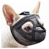 Mayerzon Short Snout Dog Muzzle for French Bulldog with Full Pant Design to Prevent Eating Biting, Soft Mesh Dog Muzzle for Shih Tzu Pug English Bulldog for Grooming Walking, Allow to Drink and Feed -