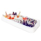 Novelty Place Inflatable Ice Serving Tray Buffet Bar with Drain Plug - Salad Food and Drinks Inflatable Cooler for Party Picnic and Camping (Pack of 1) - Retail: $9