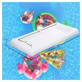 Novelty Place Inflatable Ice Serving Tray Buffet Bar with Drain Plug - Salad Food and Drinks Inflatable Cooler for Party Picnic and Camping (Pack of 1) - Retail: $9