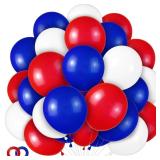 Red White and Blue Latex Balloons 100 Pack for 4th of July Decorations Independence Day Patriotic Anniversary Graduation Birthday Wedding Nautical Party Supplies - Retail: $8