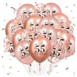 55th Birthday Balloons 18 Pcs Rose Gold Happy 55th Birthday Latex Balloons Confetti Balloons for Men Women 55th Anniversary Birthday Party Decorations Rose Gold Balloons Birthday Decor Supplies12 inch