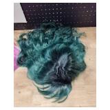 EVLYNN Wigs With Bangs Ombre Dark Green Wig Long Loose Wavy Curly Hair Synthetic Fiber Glueless Dark Root No Lace Wig For Women - Retail: $20