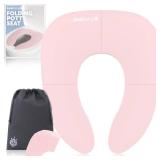 Jool Baby Folding Travel Potty Training Seat for Toddlers, Fits Round and Oval Toilets, Non-Slip Suction Cups, Includes Free Travel Bag (Pink) - Retail: $15