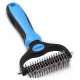JASWELL Pet Grooming Tool- 2 Sided Undercoat Rake for Dogs andCats-Safe and Effective Dematting Comb for MatsandTangles Removing-No More Nasty Shedding or Flying Hair Blue - Retail: $719