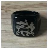 Lion of Judah Emblem Ring, Black