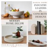 OAKOA Concrete Fruit Bowl for Kitchen Counter - Large Decorative Bowls for Home Decor - Modern Key Bowl for Entryway Table - Pedestal Bowl for Keys - Retail: $60