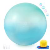 Sportneer Extra Thick Exercise Ball - 25.6ftftYoga Ball with Quick Pump - Anti-Burst and Slip Resistant Fitness Ball Chair for Pregnancy and Physical Therapy (Blue Green) - Retail: $22
