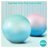 Sportneer Extra Thick Exercise Ball - 25.6ftftYoga Ball with Quick Pump - Anti-Burst and Slip Resistant Fitness Ball Chair for Pregnancy and Physical Therapy (Blue Green) - Retail: $22